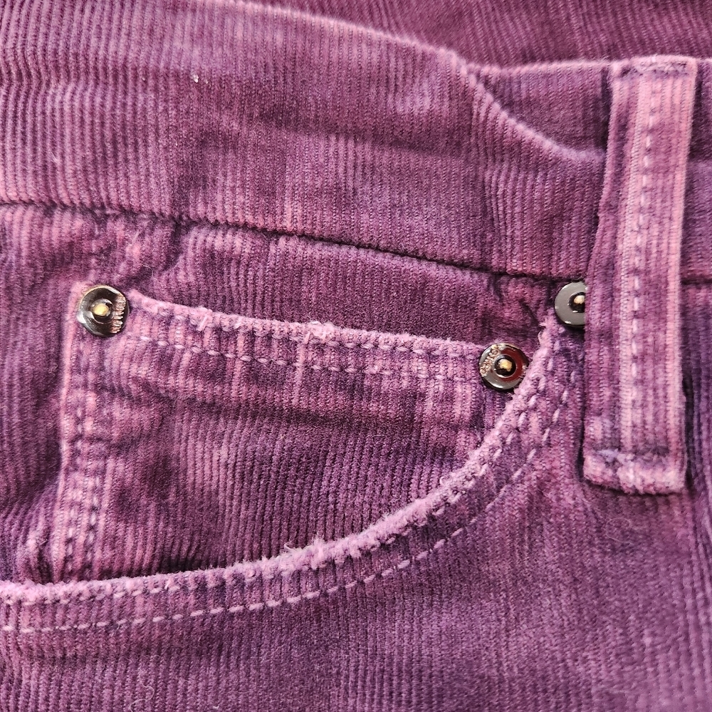 MOTHER Skinny Corduroy Pants in Plum - Picture 15 of 15